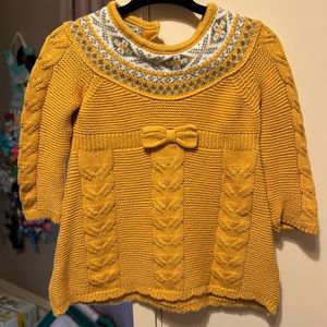 Sweater dress and tights